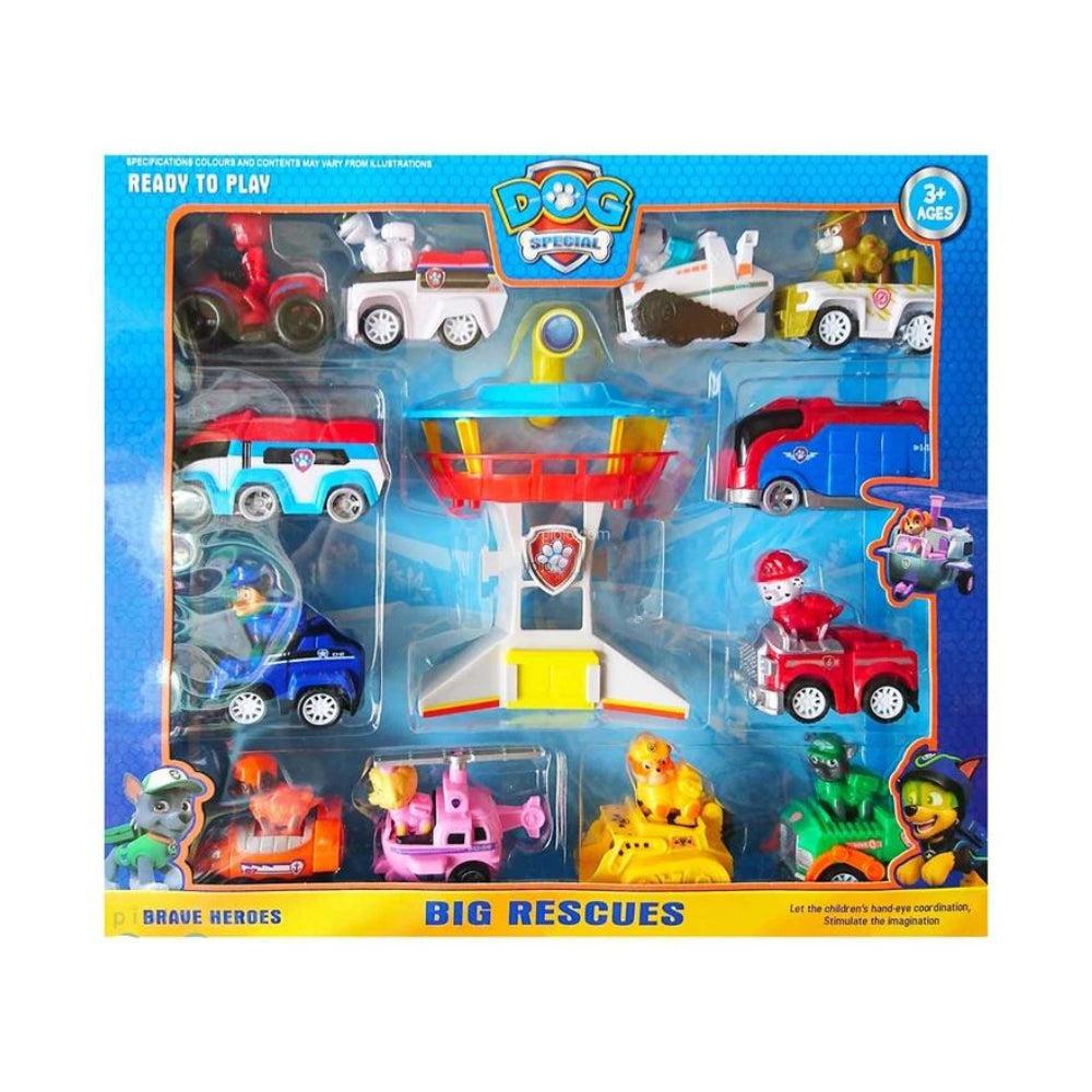 Figures Of Guard Dogs With A Watchtower, Model PB9912, Set Of 12 Pcs