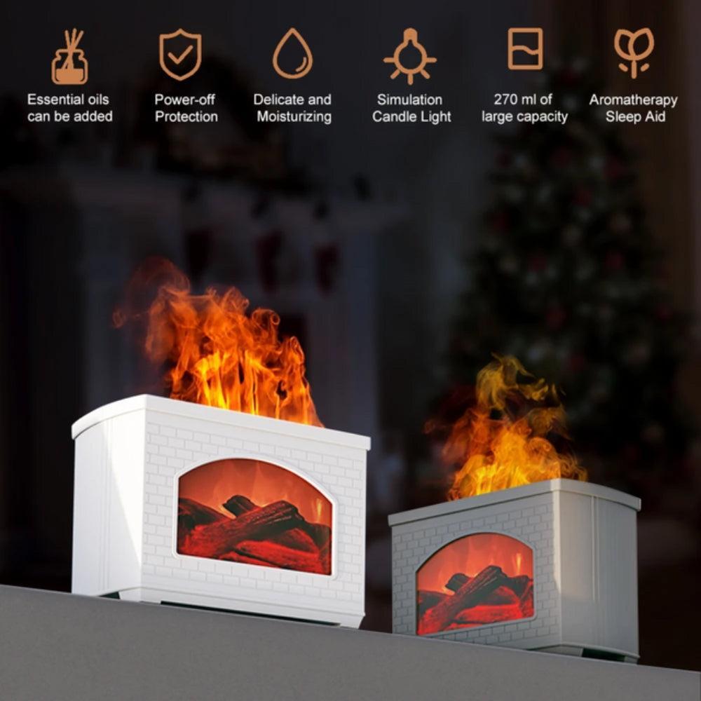 Fireplace Air Humidifier Aroma Essential Oil Diffuser 270ml
