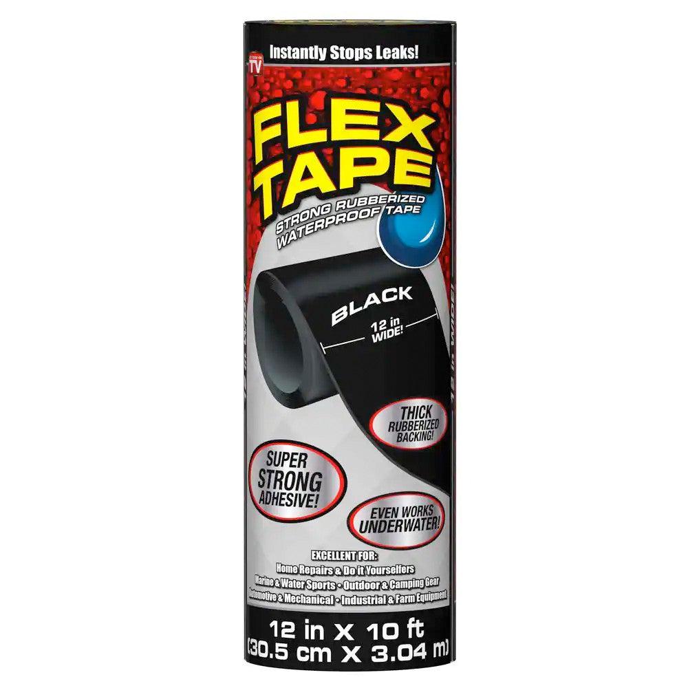Flex Tape 12'' wide Large 12" x10' Roll-Black