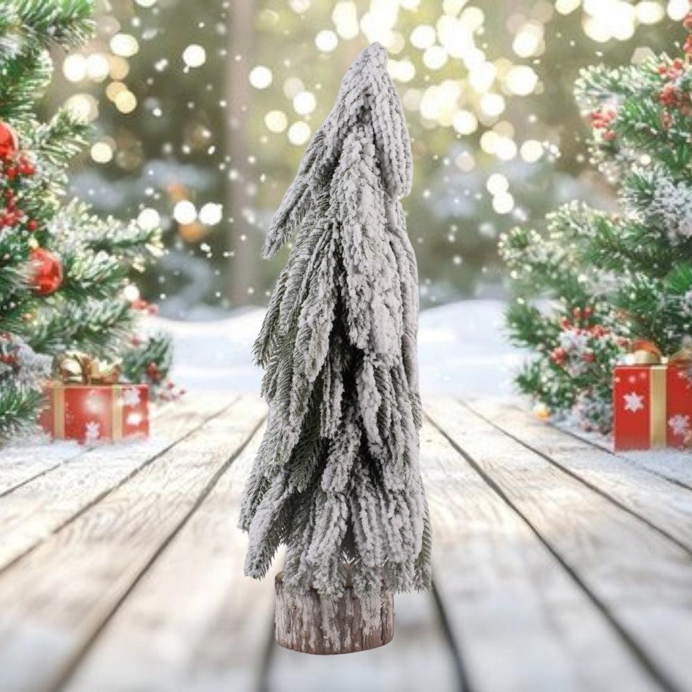 Flocked Artificial Christmas Tree in Decorative Planter 50Cm