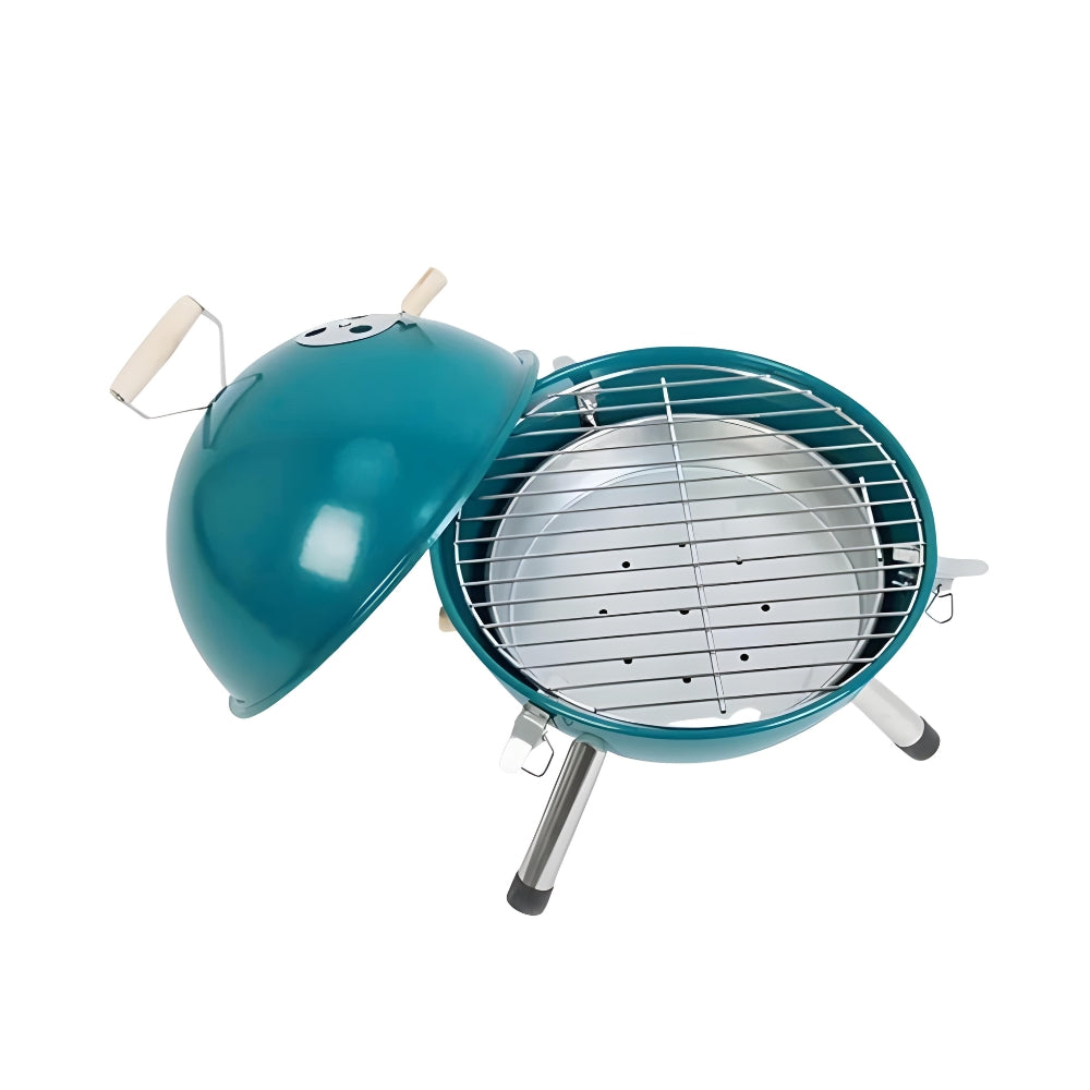 Flora Best Outdoor Indoor Football Shape Compact BBQ Barbecue Grill Folding Portable