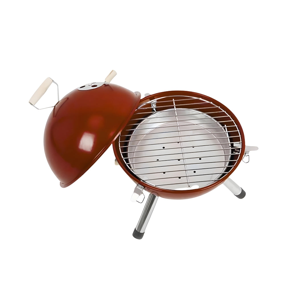 Flora Best Outdoor Indoor Football Shape Compact BBQ Barbecue Grill Folding Portable