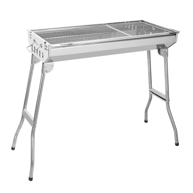 Foldable BBQ Grill Portable Camping Charcoal Grill CA-12, With 2 Pieces Of Grill Grate, Stainless Steel