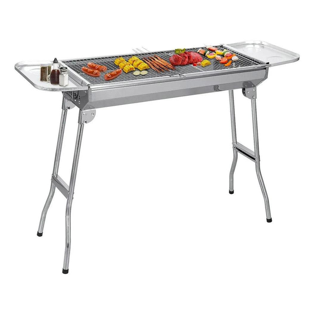 Foldable BBQ Grill Portable Camping Charcoal Grill CA-12, With 2 Pieces Of Grill Grate, Stainless Steel