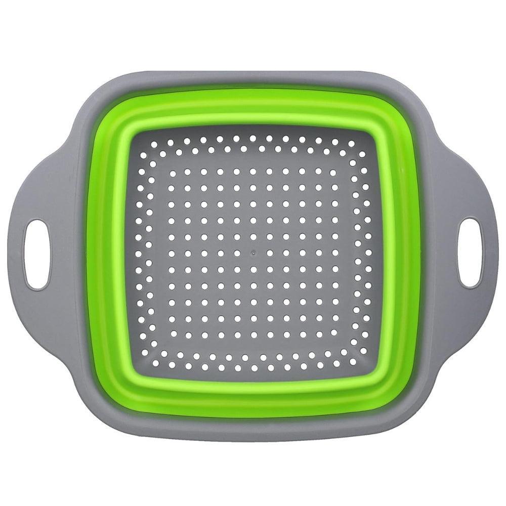 Foldable Kitchen Colander with 22 cm Diameter Square GreenGrey