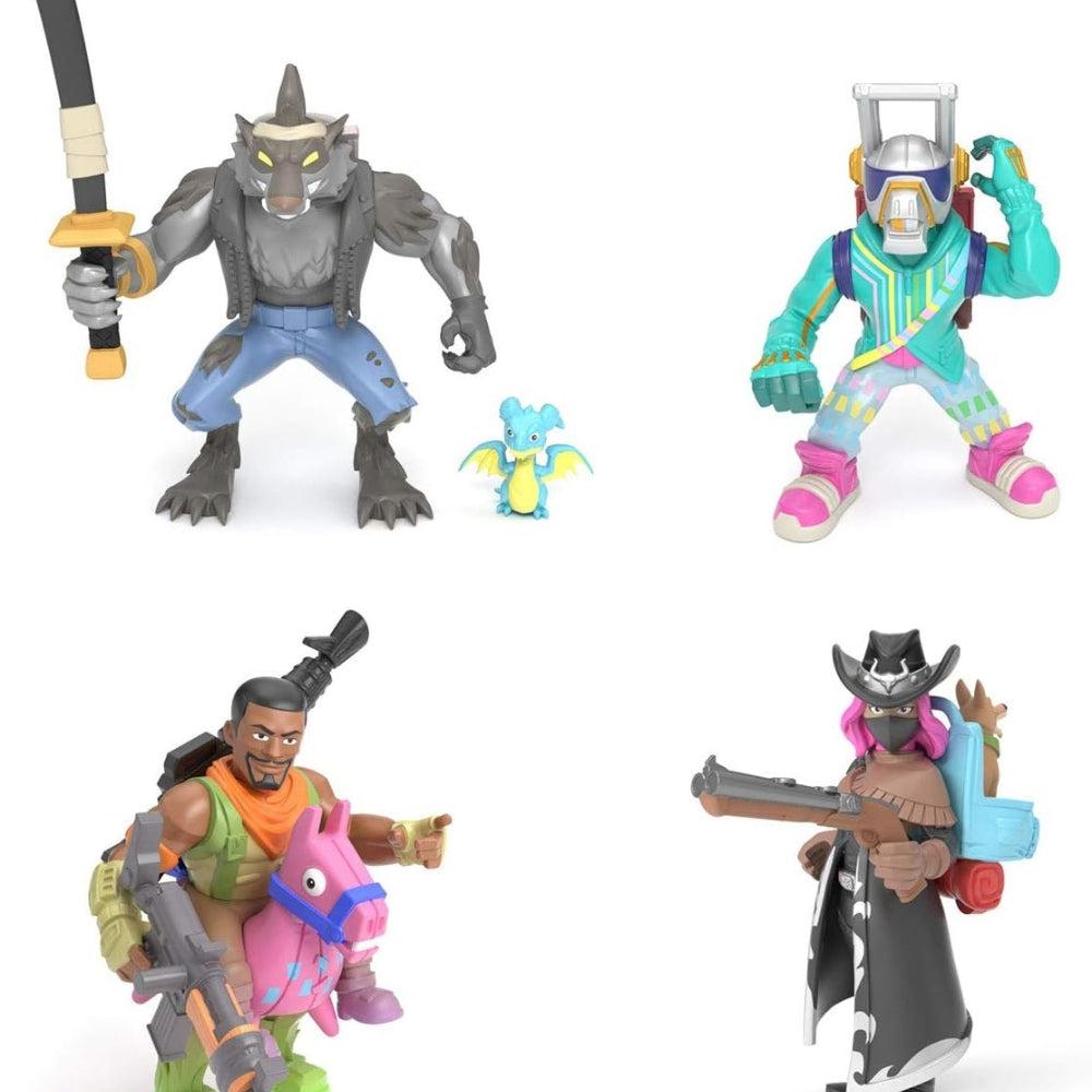 Fortnite Battle Royale Collection: Squad Pack – Dire, Calamity, DJ Yonder & Giddy-Up Mini Action Figures