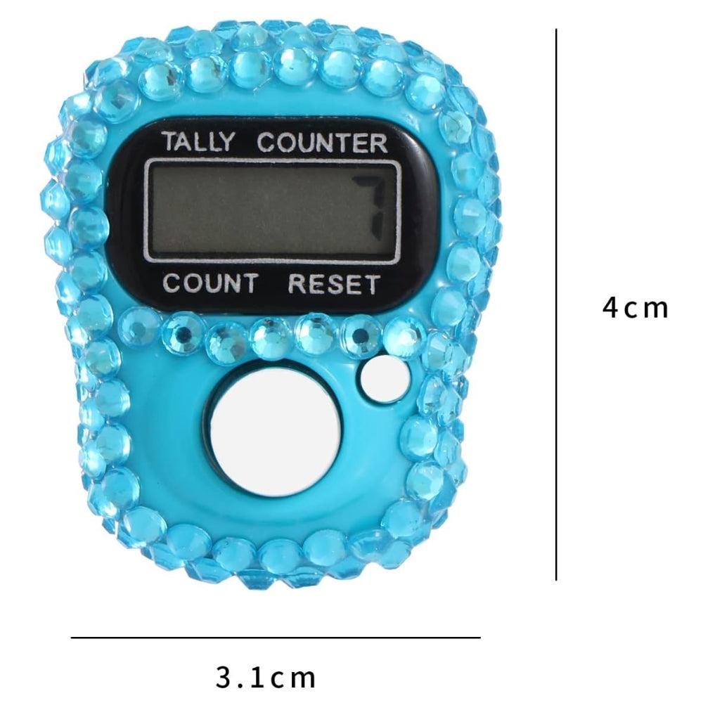 Fracon Digital LCD Electronic Tally Counter, Handheld Finger Ring Tapping People Counter strass design