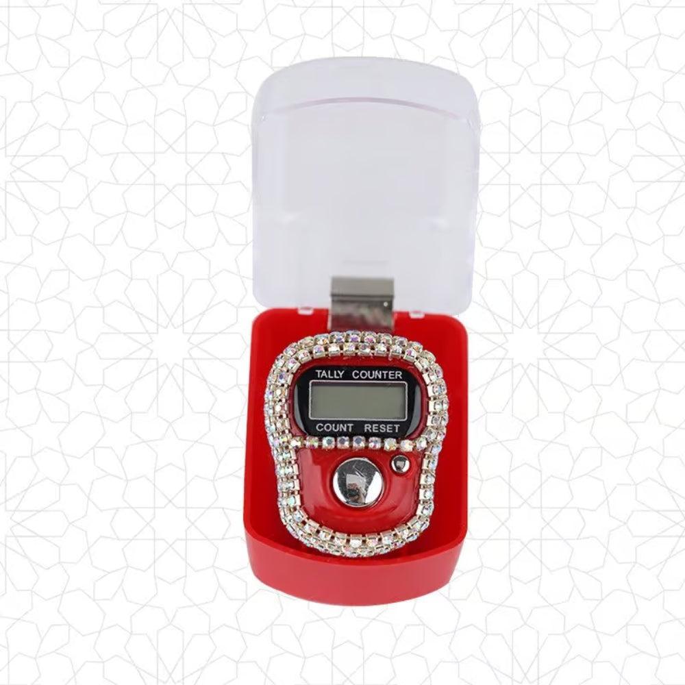 Fracon Digital LCD Electronic Tally Counter, Handheld Finger Ring Tapping People Counter strass design
