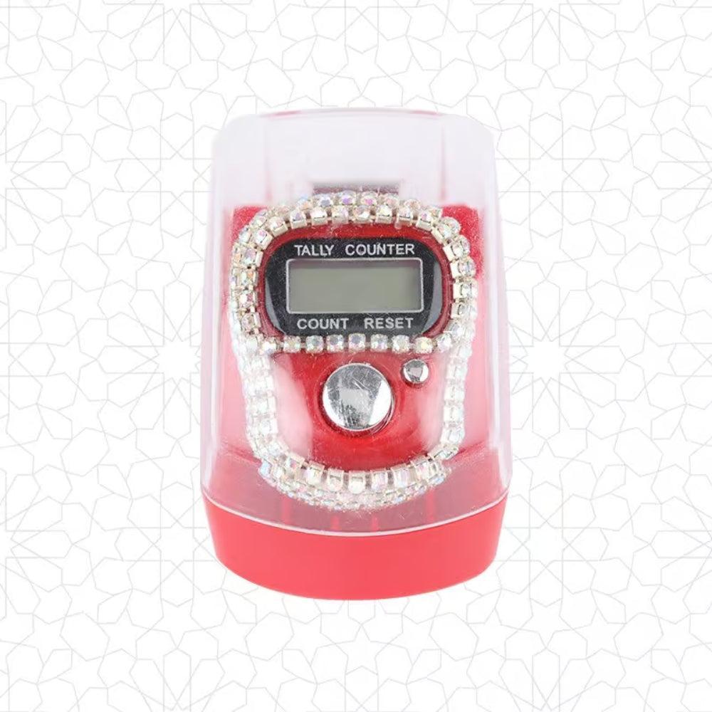 Fracon Digital LCD Electronic Tally Counter, Handheld Finger Ring Tapping People Counter strass design