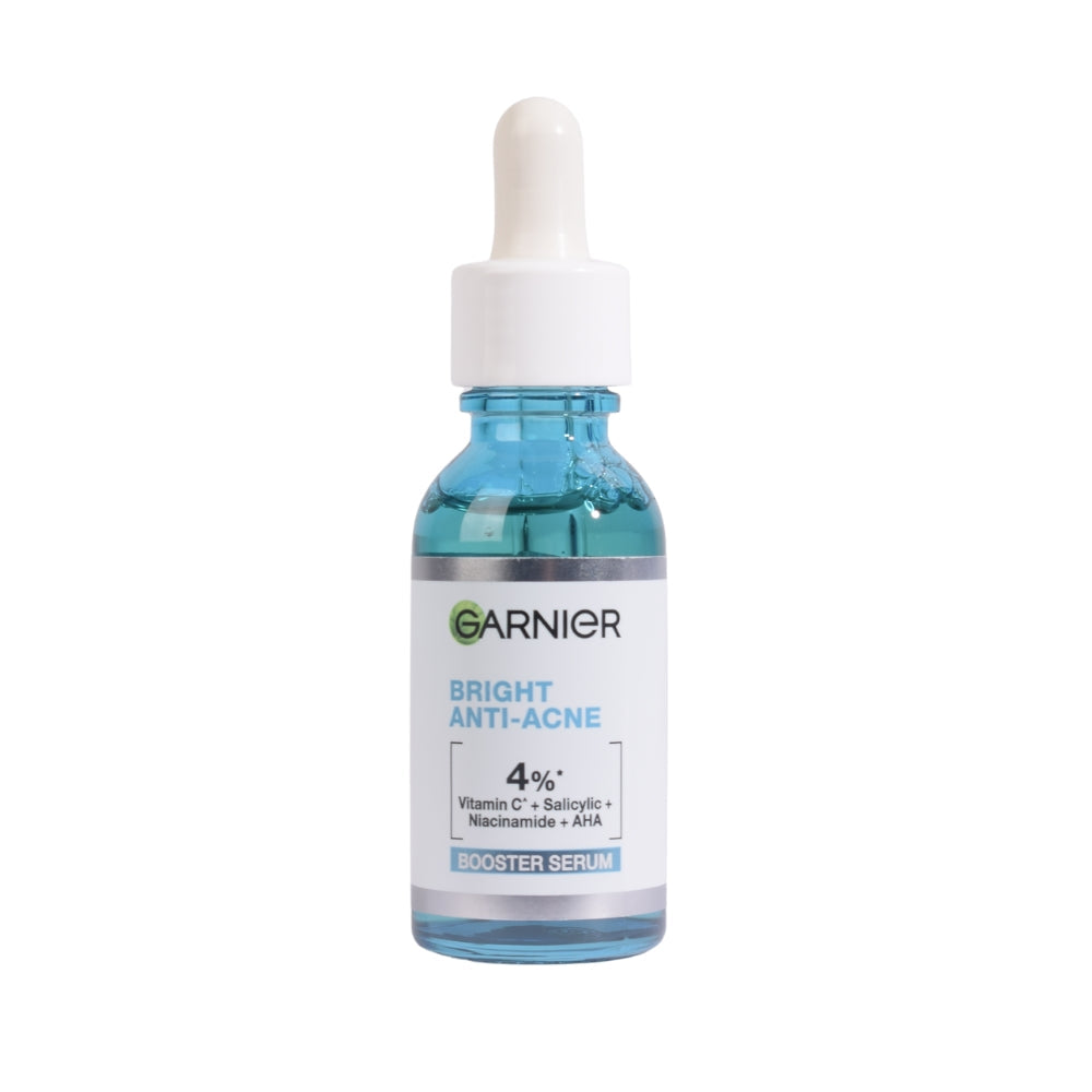 Garnier Bright Anti-Acne Booster Serum – 4% Vitamin C, Salicylic Acid, Niacinamide & AHA 30ml