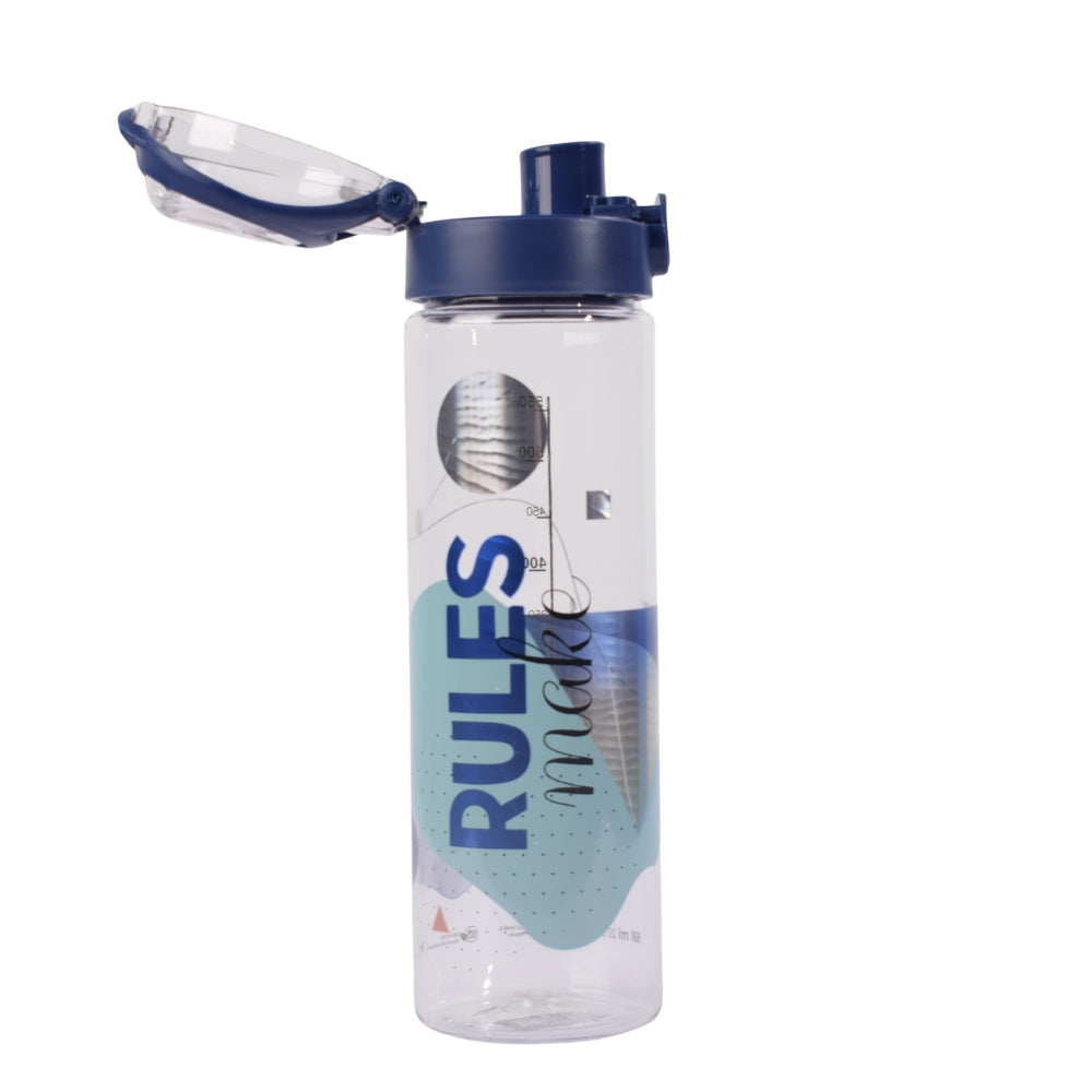 Geometric Design Water Bottle – 600ml (Navy Lid)