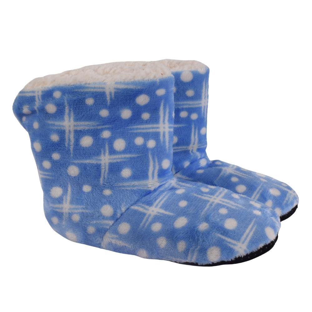Geometric Dot Fleece Slipper Boots