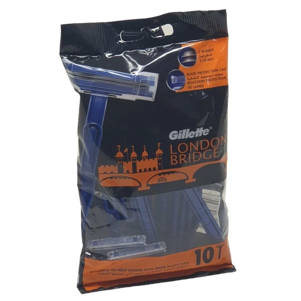 Gillette London Bridge Disposable Shaving Blades Men 2 Blades 10 Pcs