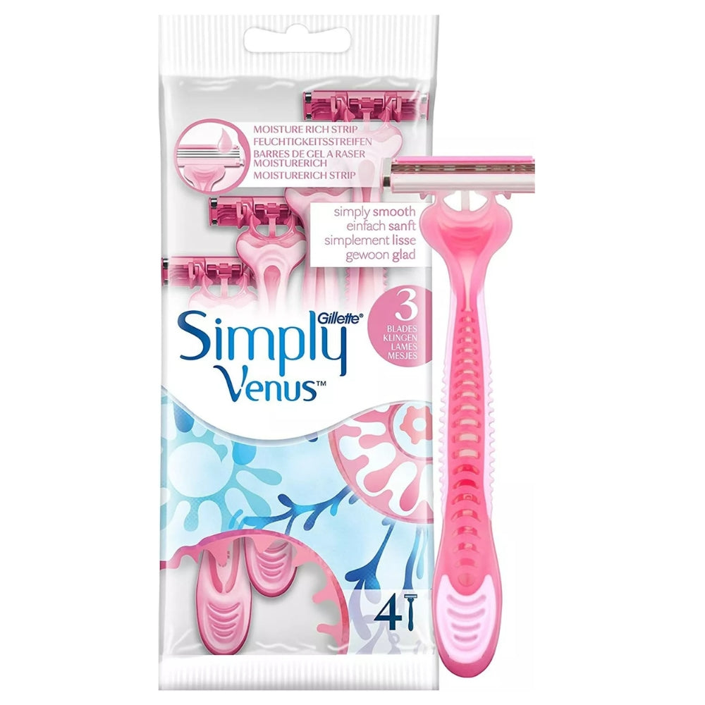 Gillette Simply Venus 3 Disposable Razors x4