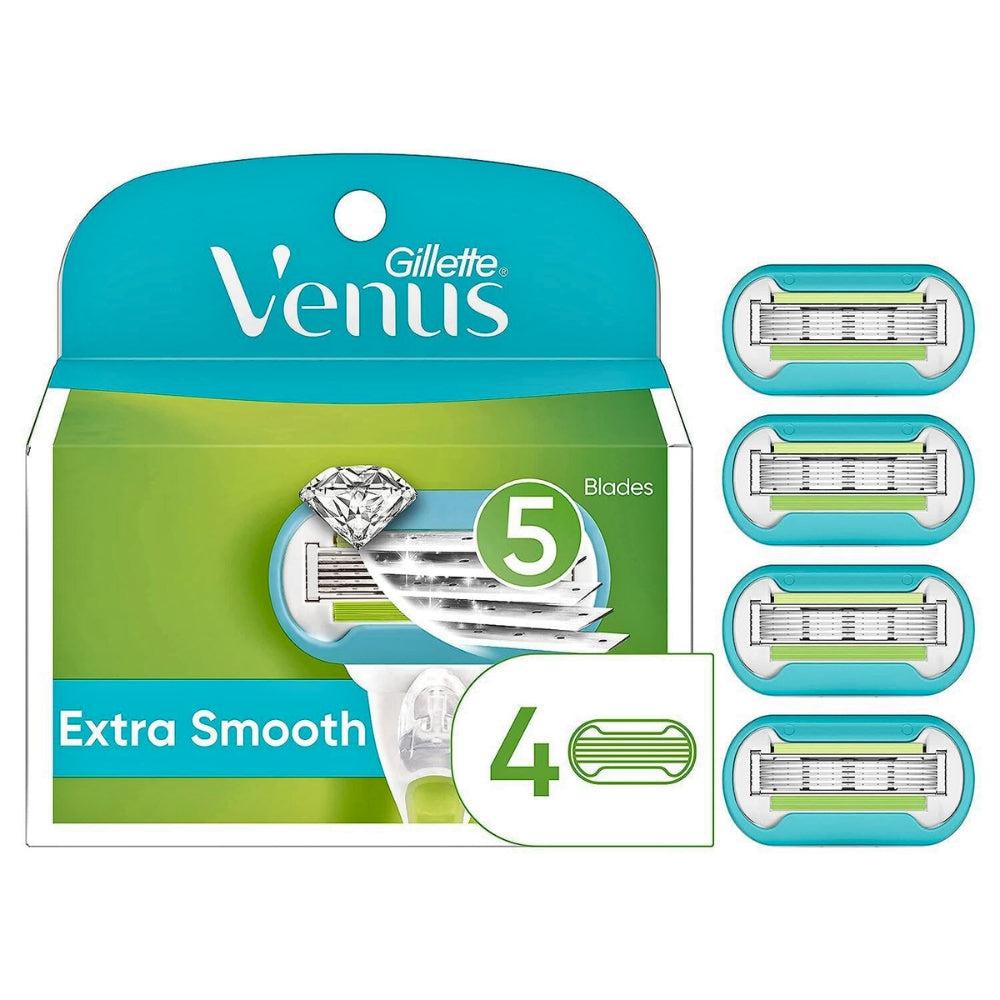 Gillette Venus Extra Smooth 5 Blades Women's Razor Blade Refills 4 Pcs
