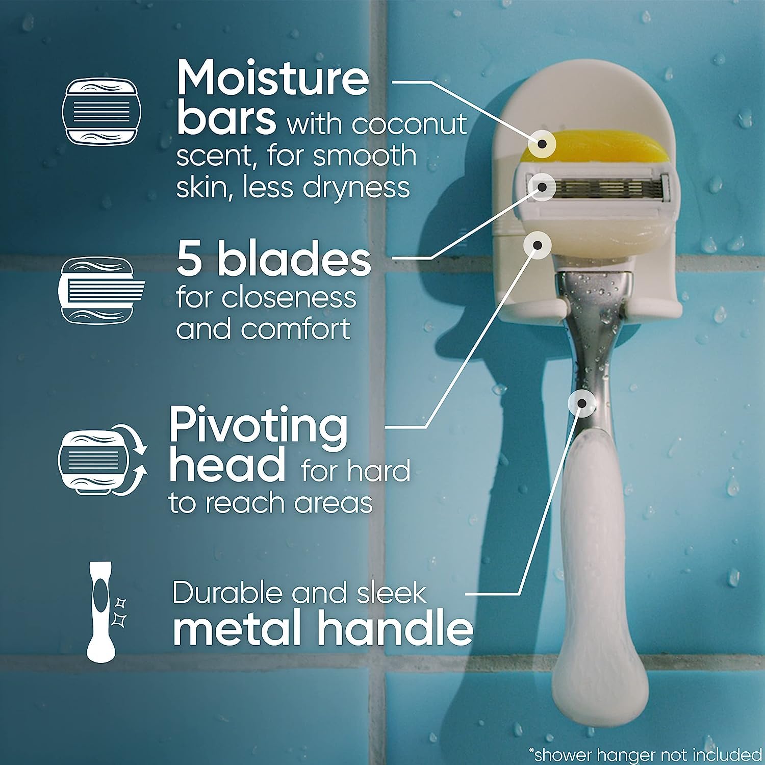 Gillette Venus Olay Coconut Handle + 2 Blades 2 Pcs