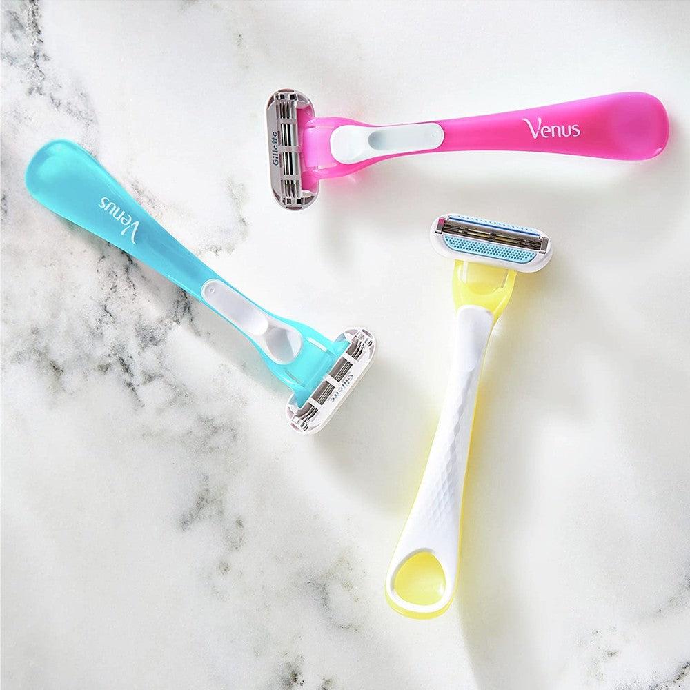 Gillette Venus Tropical Disposable Razors For Women 3 Pcs Tropical Fragrance Scented Handles