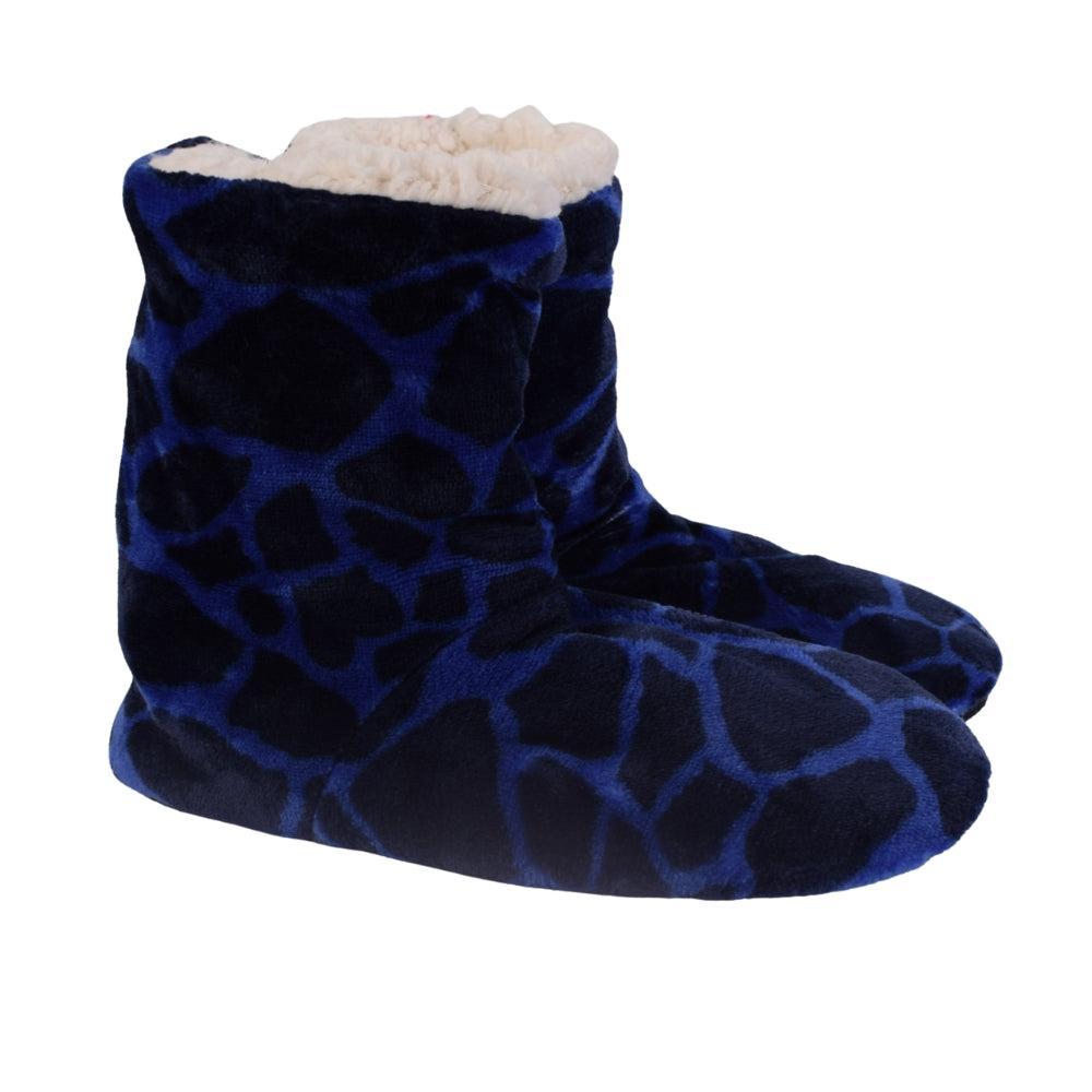 Giraffe Print Fleece Slipper Boots