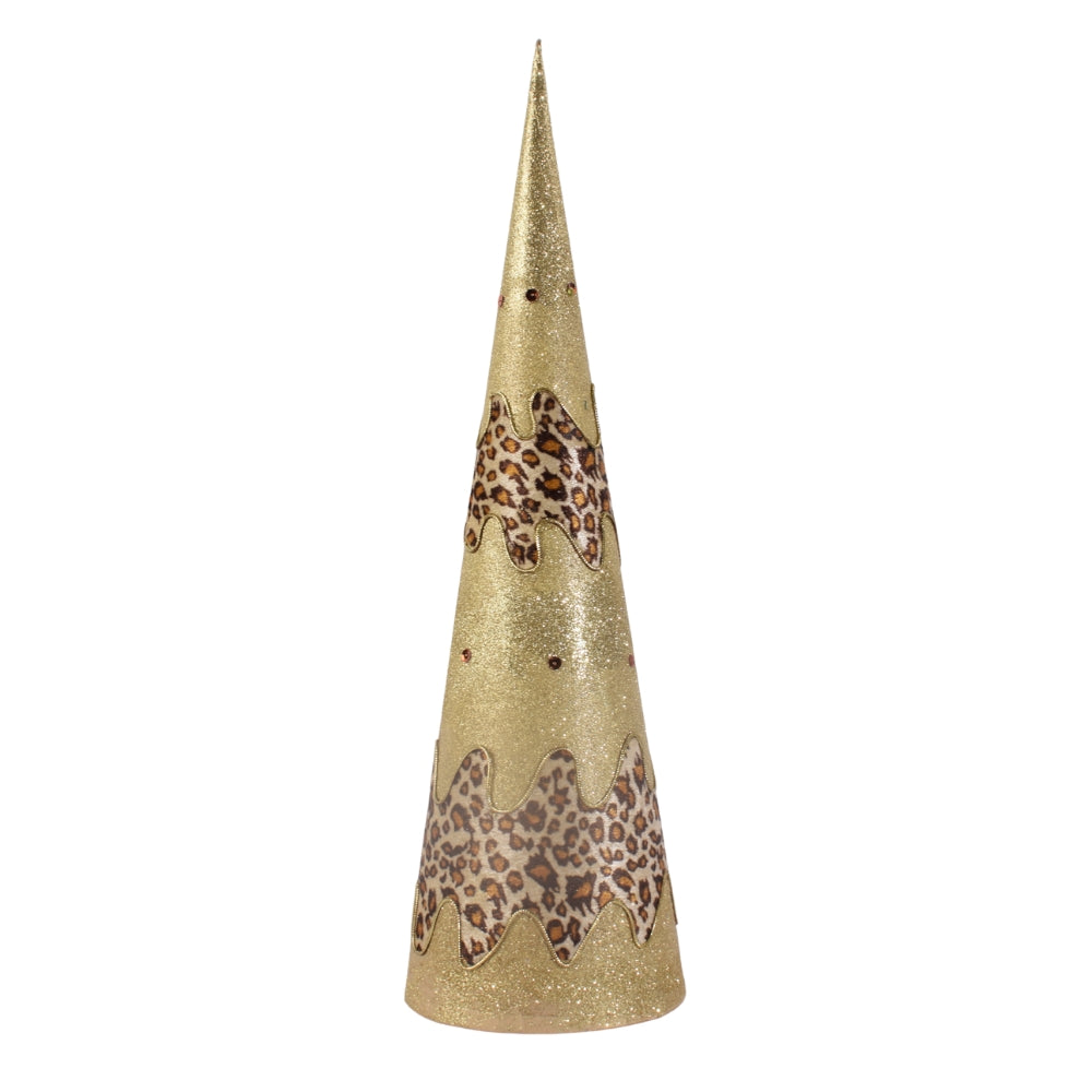Glam Leopard Print Christmas Tree Cone