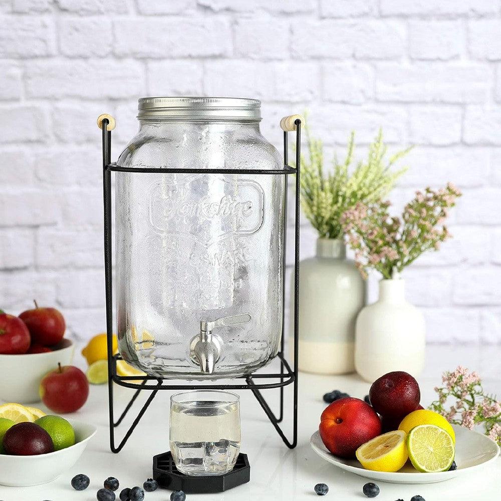 Glass Dispenser Jar With Rack 8L