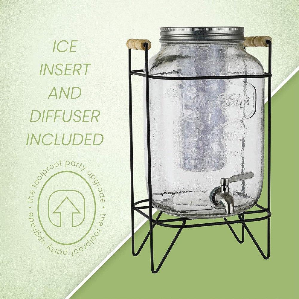 Glass Dispenser Jar With Rack 8L