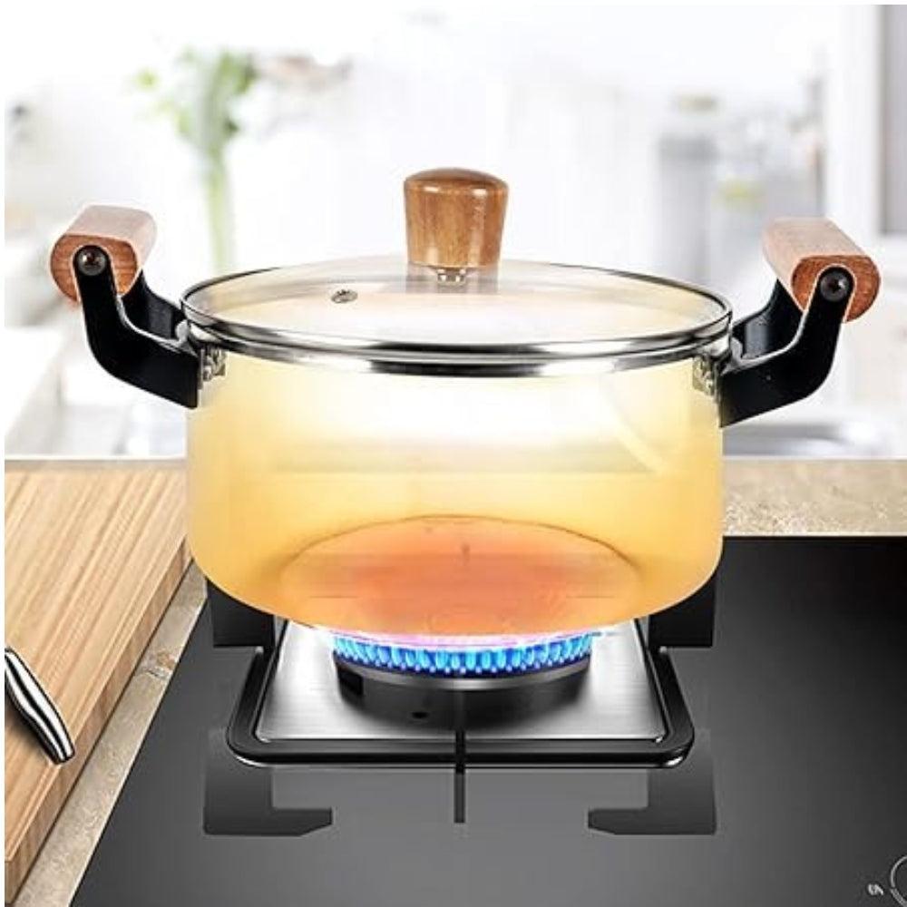 Glass Stock Pot With Two Handles 4 LIters 29*20*13.5CM