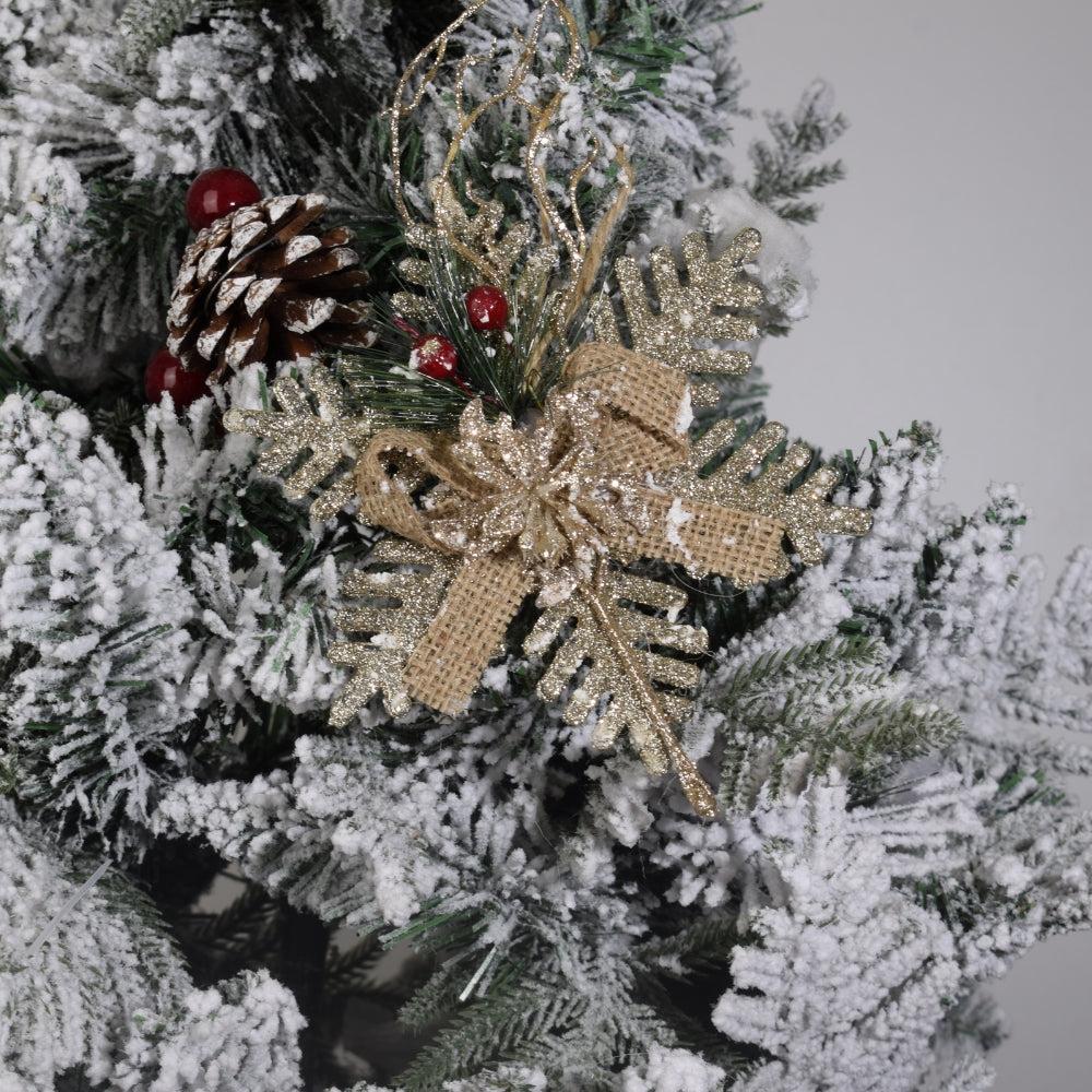 Glitter Poinsettia Flowers Artificial - Christmas Champagne Poinsettia Decorations Tree Flowers Ornaments