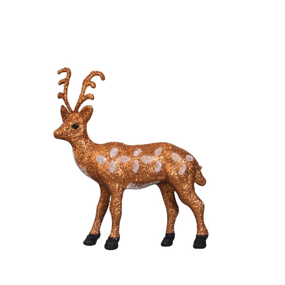 Glitter Reindeer Figurine – Festive Christmas Decoration