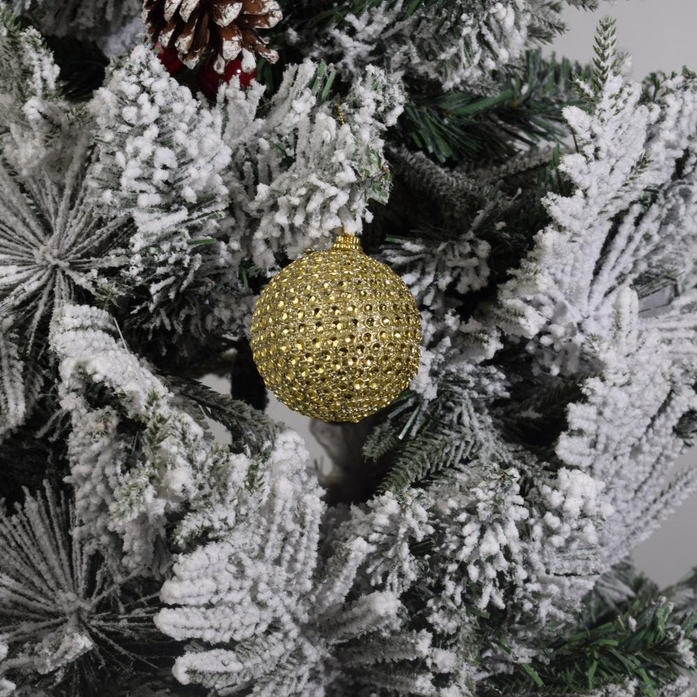 Gold Glitter Durian Ball Ornament, Set of 6 sku: 106928
