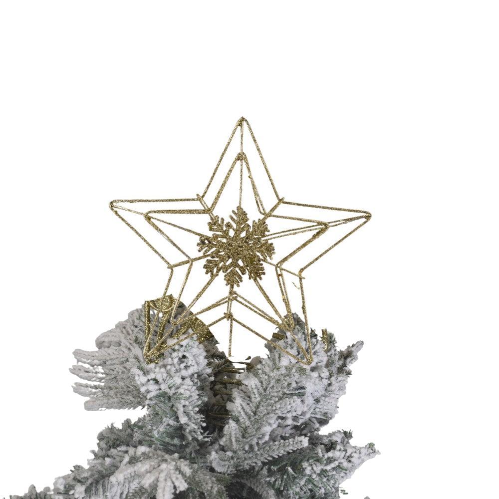 Gold Glitter Star Christmas Tree Topper Shatterproof for Christmas Tree Decorations Xmas Treetop Tree Crown Holiday Ornament