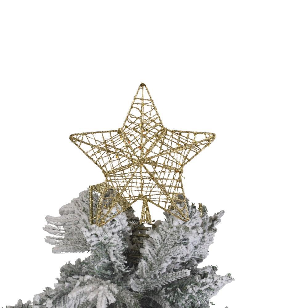 Gold Glitter Star Christmas Tree Topper Shatterproof for Christmas Tree Decorations Xmas Treetop Tree Crown Holiday Ornament