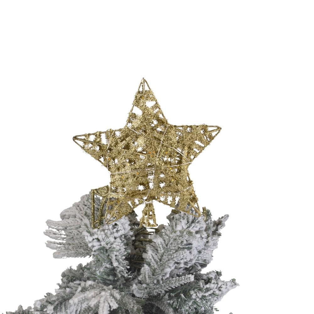 Gold Glitter Star Christmas Tree Topper Shatterproof for Christmas Tree Decorations Xmas Treetop Tree Crown Holiday Ornament