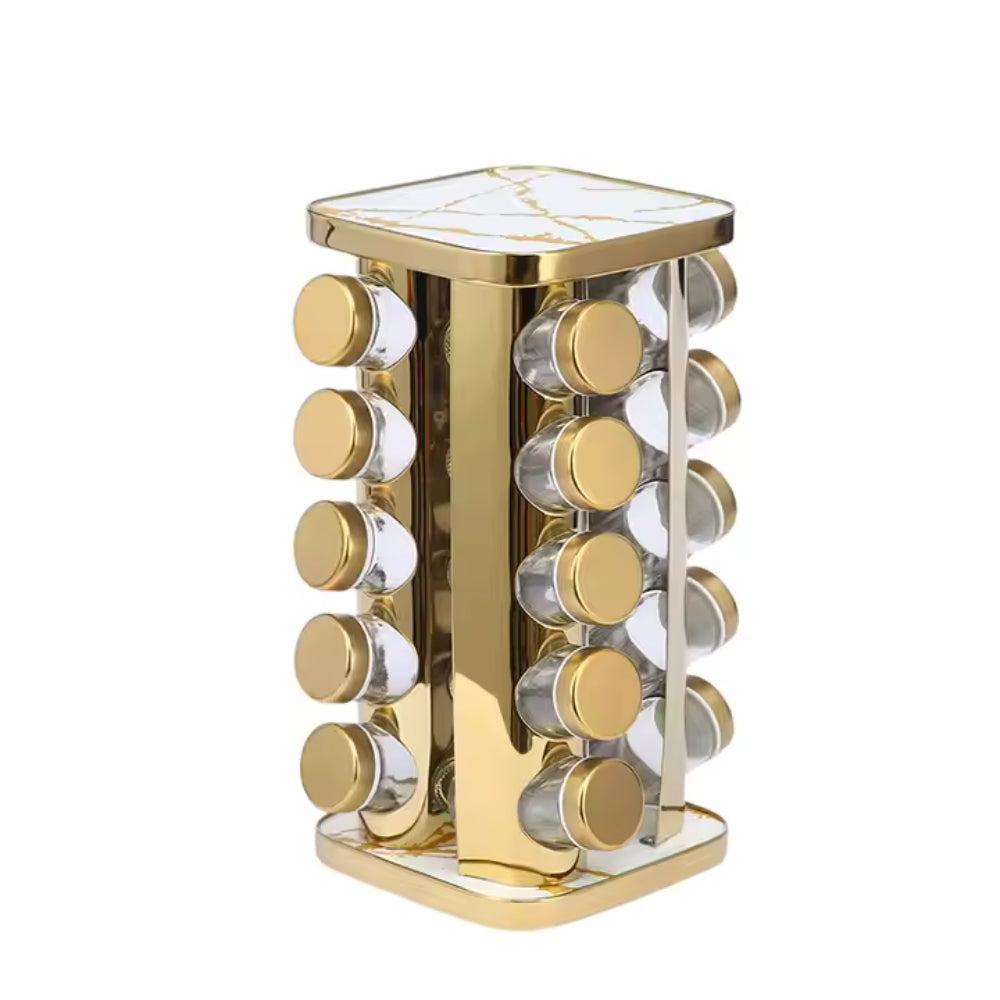 Golden Color Round Spice Tool Newest Kitchen Storage Spice Bottle Holder Round Spice Rack