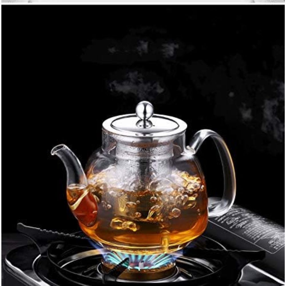 Good Glass Teapot with Stainless Steel Infuser & Lid, Borosilicate Glass Tea Kettle Stovetop Safe, Blooming & Loose Leaf Teapots, 13.5 Ounce 400 ml