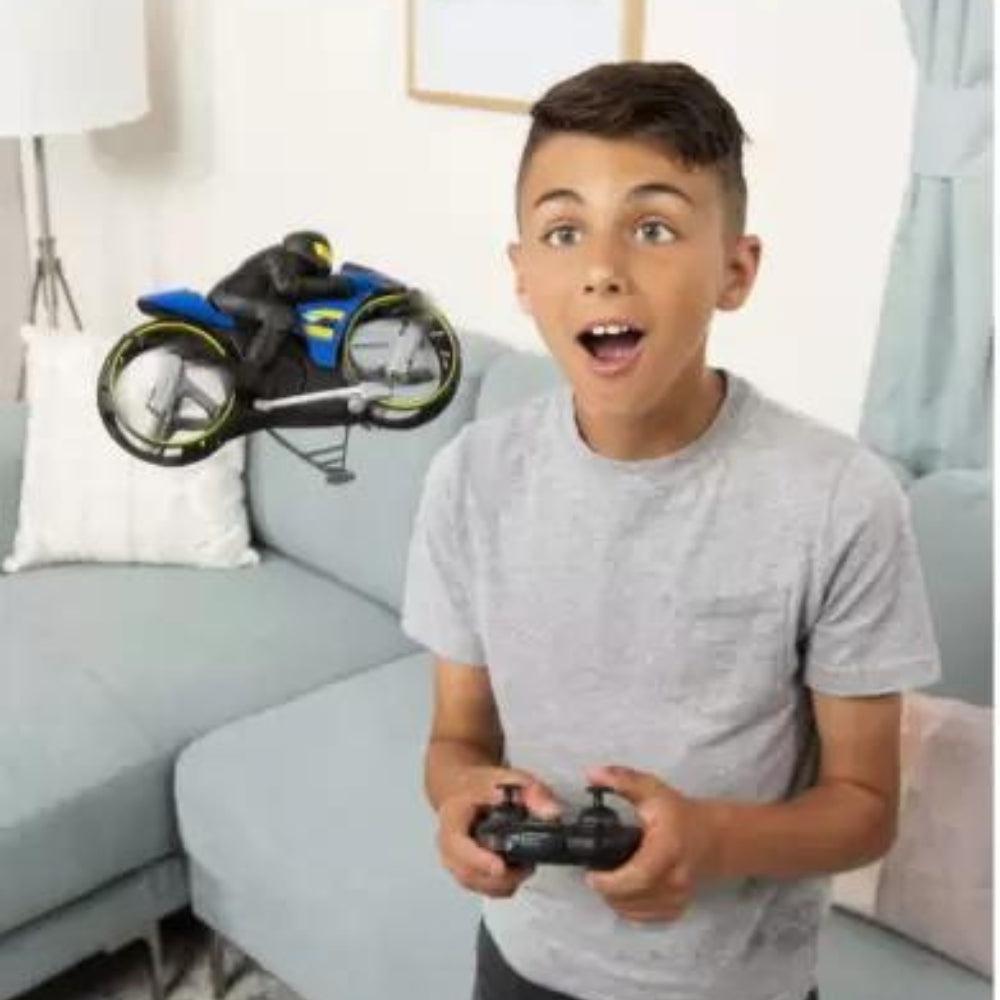 HRSGS Flight Rider, 2-In-1 Remote Control Stunt Motorcycle For Ground And Air Motor Bike Toys For Kids, Multicolor