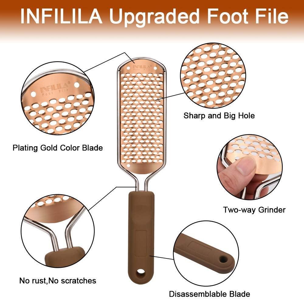 Hard Skin Removal Feet - Stainless Steel Foot File for Dead Skin Remover, Professional Callus Remover for Wet And Dry Feet,Brown