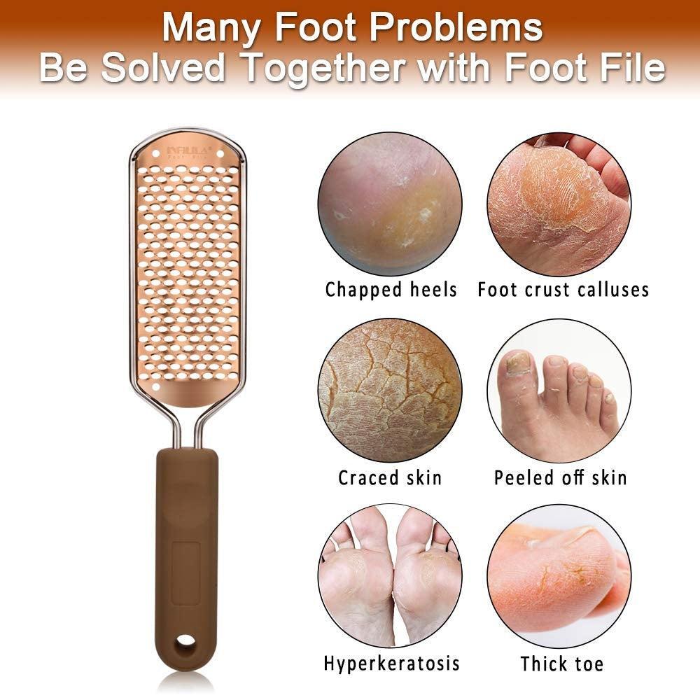 Hard Skin Removal Feet - Stainless Steel Foot File for Dead Skin Remover, Professional Callus Remover for Wet And Dry Feet,Brown