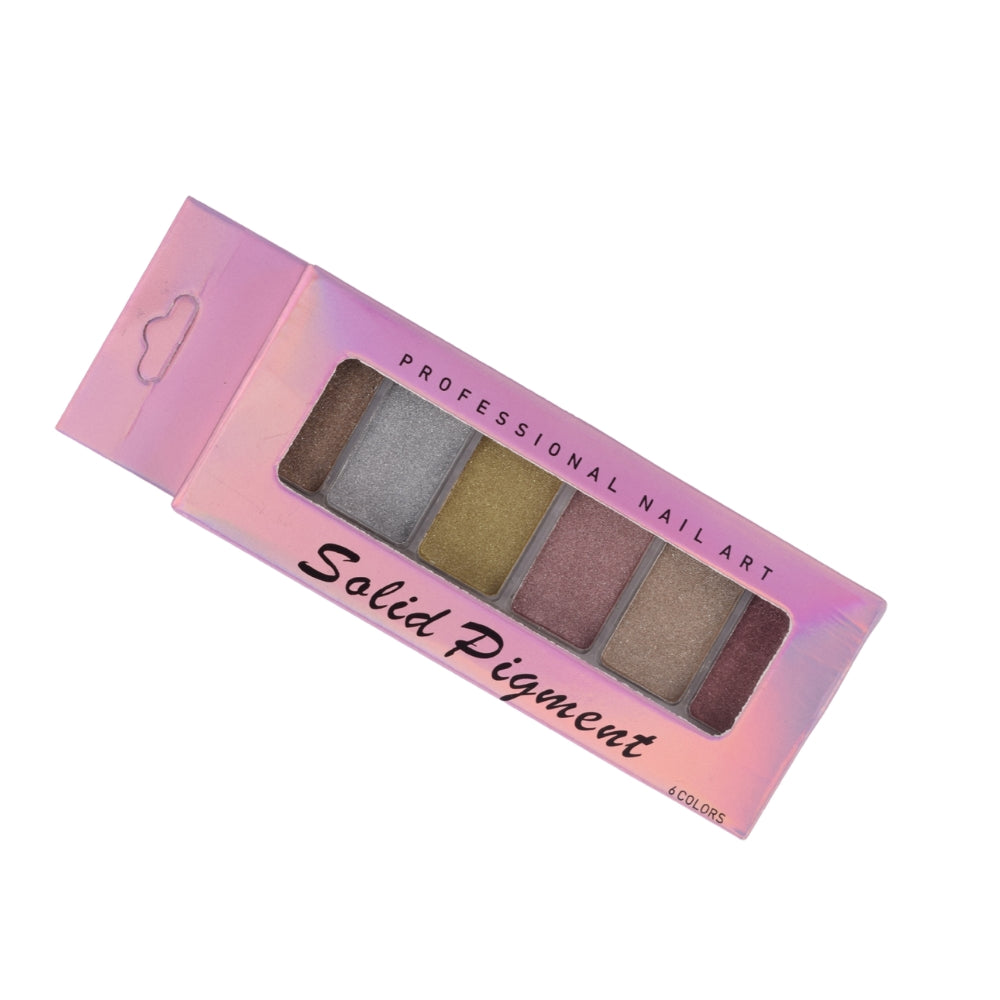 High Quality Solid Mirror Chrome Nail Powder 6 Colours Multi Pigment Mirror Effect