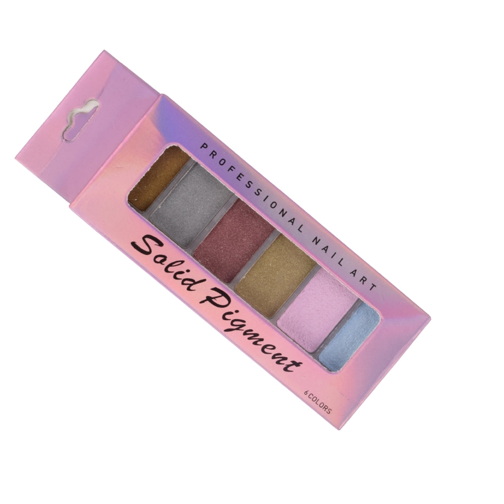 High Quality Solid Mirror Chrome Nail Powder 6 Colours Multi Pigment Mirror Effect