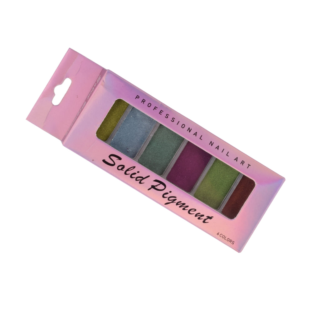 High Quality Solid Mirror Chrome Nail Powder 6 Colours Multi Pigment Mirror Effect