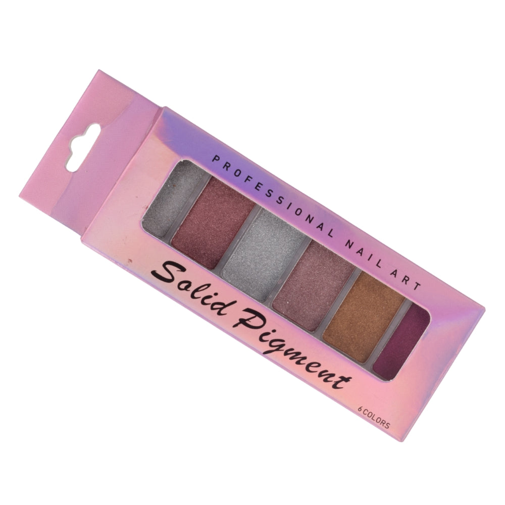 High Quality Solid Mirror Chrome Nail Powder 6 Colours Multi Pigment Mirror Effect