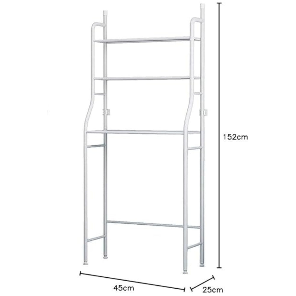 Home Cloud 3-Tier Metal Storage Rack Over the Washing Machine Bathroom Space Saving Laundry Room Sink Floor Stand White Washing Machine _R