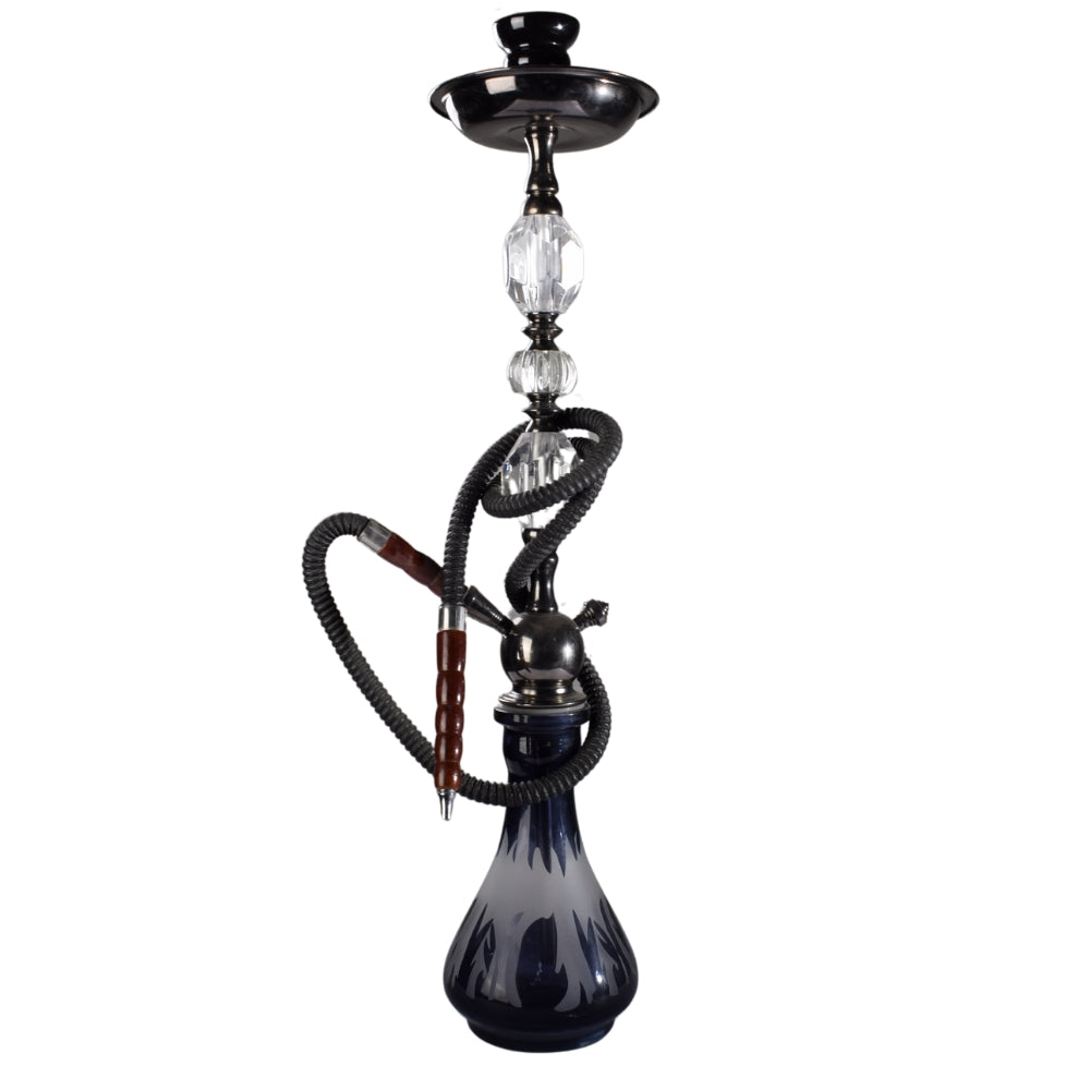 Hookah Complete Set, with Hand Drawn Glass Vase, Ceramic Bowl and Coal Tongs Ashtray, BPA Free, Enhance The Smoking Experience