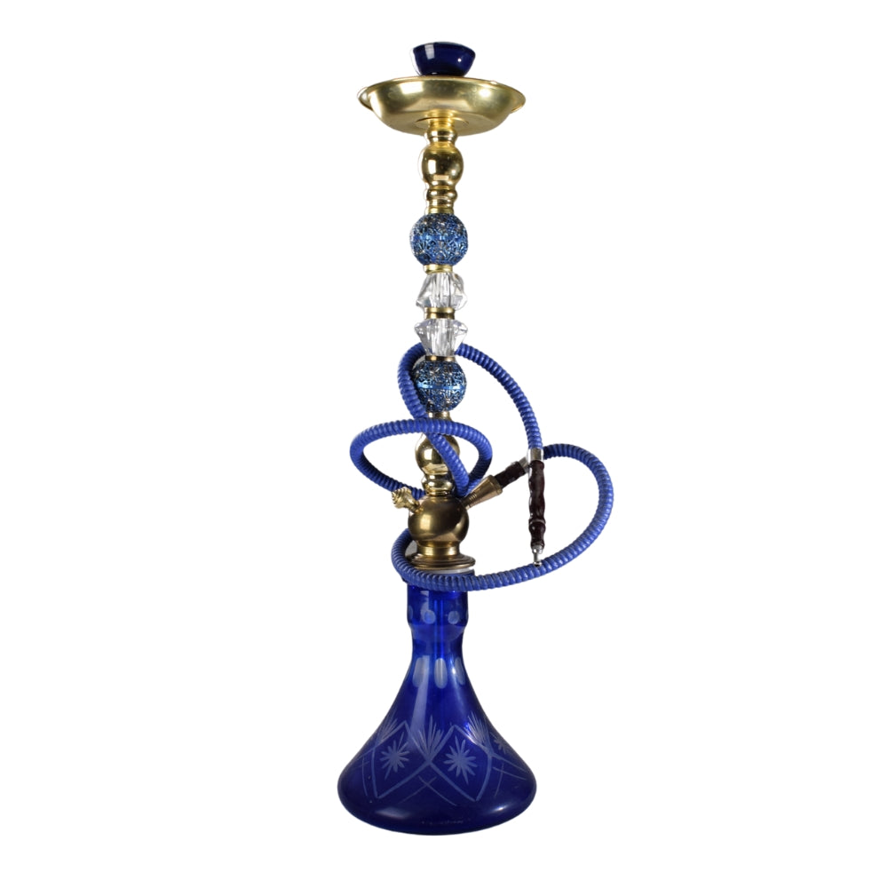 Hookah Complete Set, with Hand Drawn Glass Vase, Ceramic Bowl and Coal Tongs Ashtray, BPA Free, Enhance The Smoking Experience