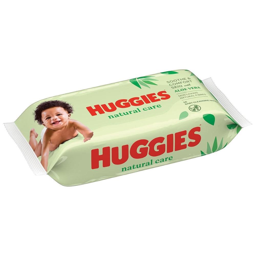 Huggies Natural Care Baby Wipes Single Pack (Total 56 Wipes) Aloe Vera Wet Wipes with Natural Fragrance, Hypoallergenic, Alcohol Free