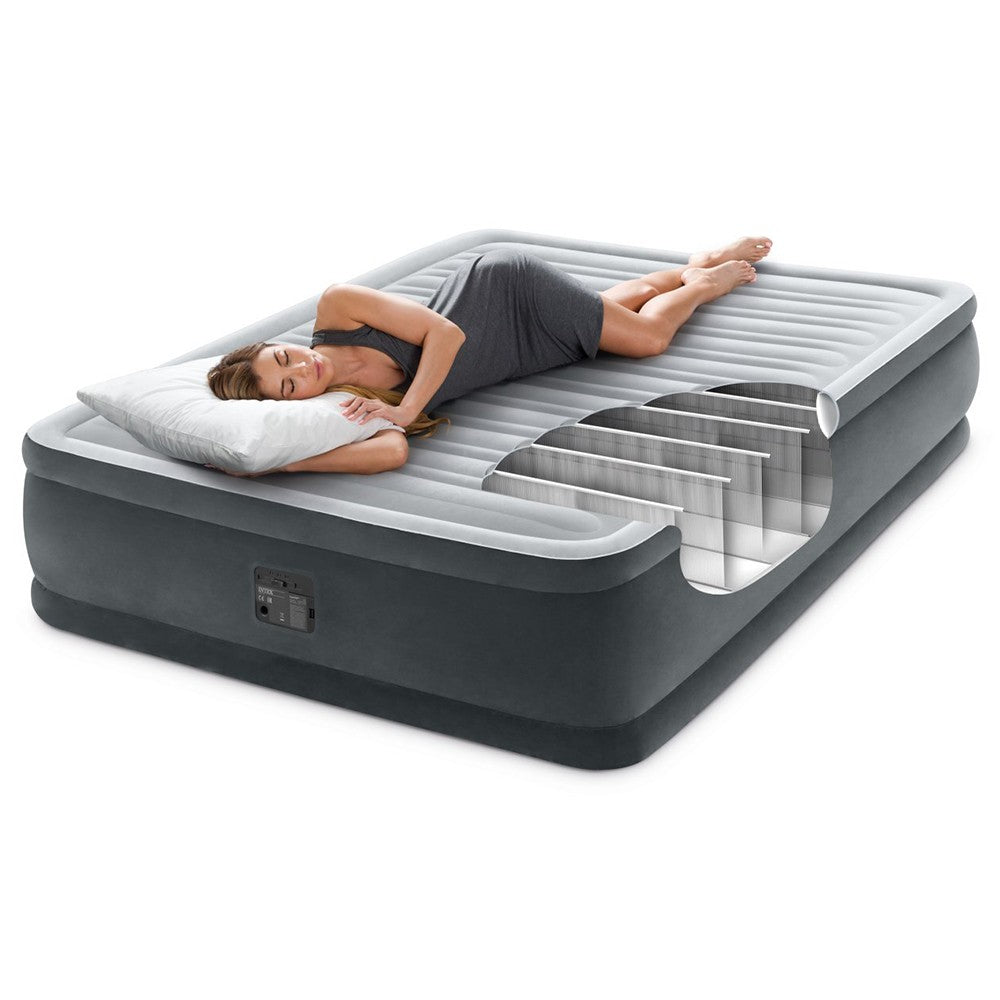 INTEX Comfort Plush Air Bed Queen Size with built-in Electric Air Pump
