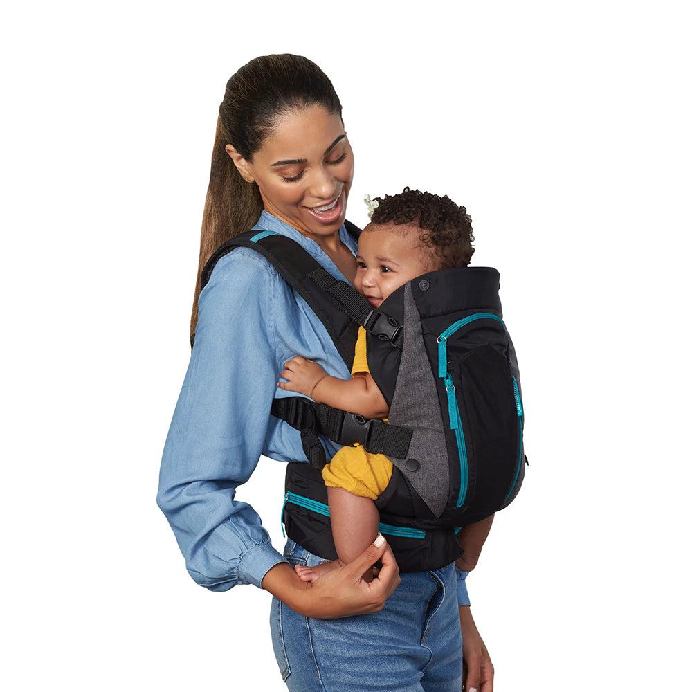 Infantino Carry-on Multi Pocket Ergonomic Baby Carrier-4-Position, 3.6-18.1kgs-Black