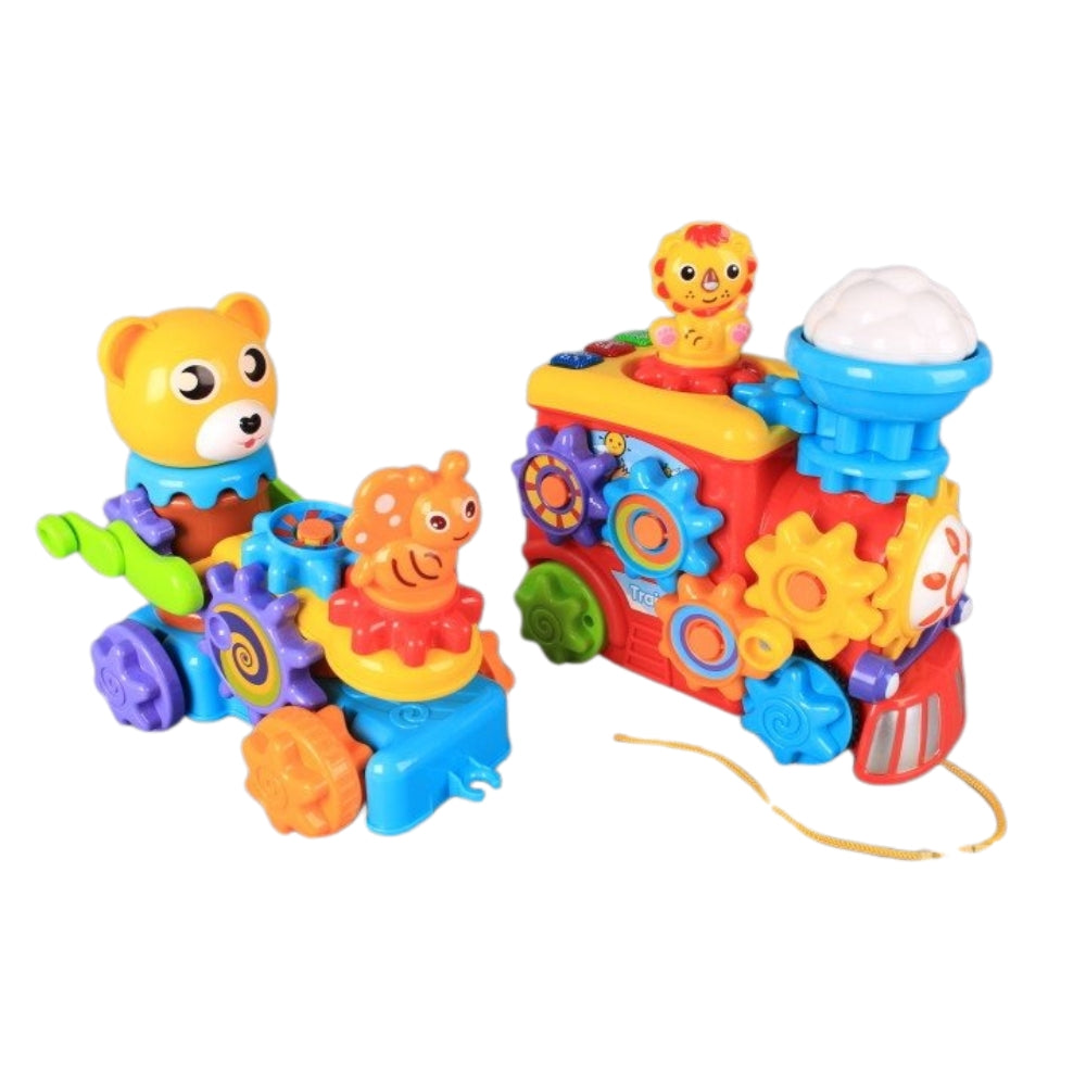 Interactive Musical Train For Toddlers Teddy Bear Gears Colorful