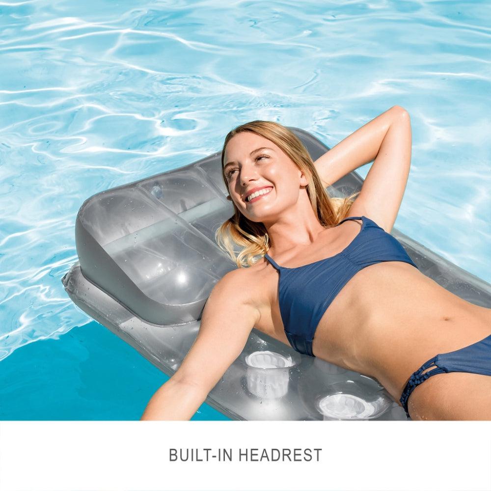 Intex 18-Pocket Suntanner Inflatable Floating Mat - Gray