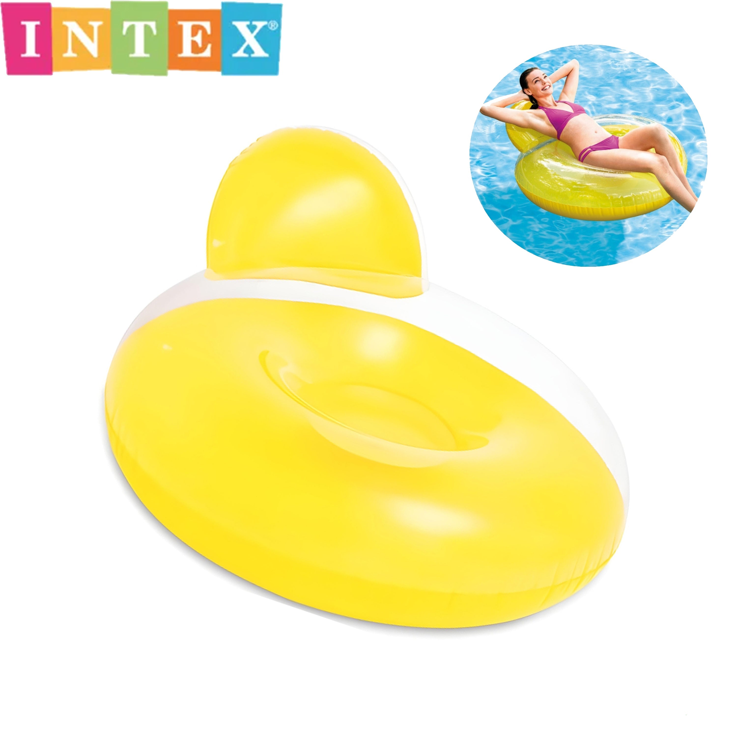 Intex 1.3M Pillow Back Lounge Inflatable Swim Pool Float Water Chair